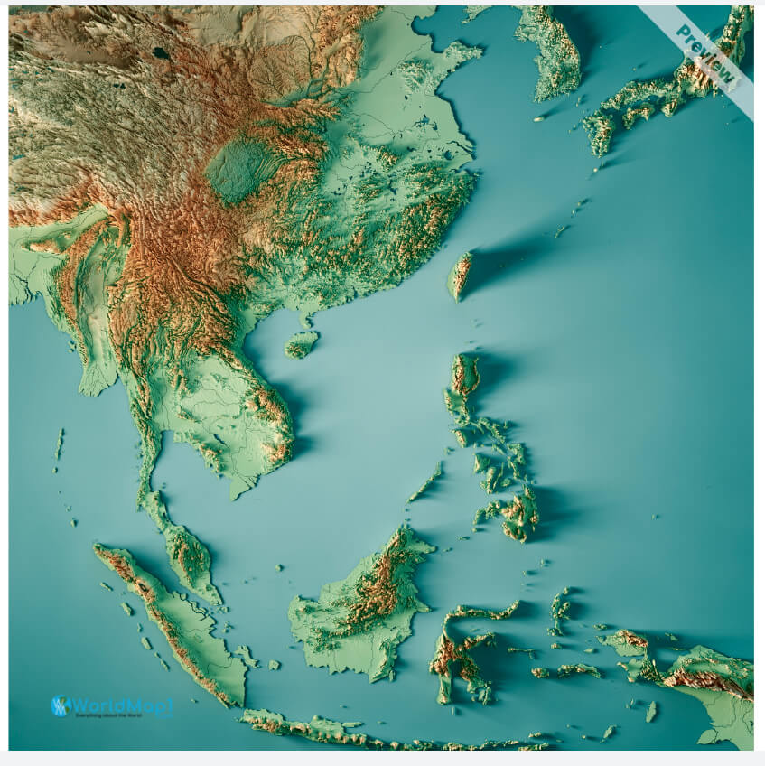 South East Asia and Taiwan Plate Map